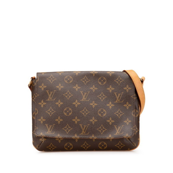 Louis Vuitton Musette Monogram Bag Brown Leather Tango Shoulder - Picture 1 of 8